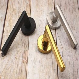 Door Locks One Side Handles for Interior Doors Outside Black Handle Golden Silver Pulls Without Lock y231212