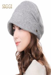 FANCET Winter Newsboy Caps For Women Solid Wool Acrylic Visor Beanies Cap Berets Warm Fleece Fashion Cold Weather Hats 991391705755