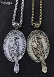 Pendant Necklaces Odin Raven Talisman Amulet Viking Necklace Wicca Bird Goth Jewlery Runes Neckless Wiccan Pagan Men Women Accesso5148522