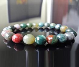 MG1125 Genuine INDIAN Agate Bead Bracelet for Men 10mm Faceted AAA Quality Fancy Beads Bracelet7007273