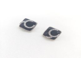 2022 Top quality Charm square shape stud earring with black Colour for women wedding Jewellery gift have box stamp PS78493257809
