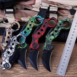 7.09'' Folding Karambit Knife Cs Go Survival Tactical Pocket Hunting Outdoor Hiking Camping Claw Knives Self-defense Tools 682