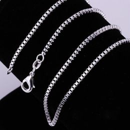 whole 100pcs 1 4mm 925 sterling silver necklace box link chains Jewellery 16 18 20 22 24 26 28 30 8 sizes choose324I