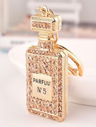 Lovely Perfume Fragrance Bottle Charm Pendent Rhinestone Purse Bag Keychain Gift6570108