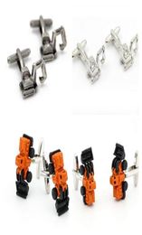 10pairslot Creative Excavator Model Mini Digger Links Shirt Bottons Cufflinks Mens Jewelry4200033