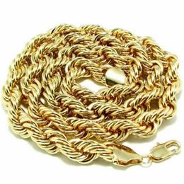 18K Gold chain necklace Metal 10mm thick 90cm long chain necklace236s