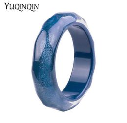 Classic Resin Cuff Bracelets Bangles for Women New Fashion Colorful Blue Acrylic Wide Bracelet Female Simple Charm Party Jewelry Q7082998