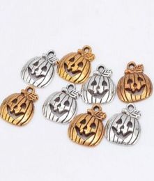 200pcslot Ancient Silver Gold Alloy Halloween Pumpkin Charms Pendants For diy Jewellery Making findings 19x16mm2550629