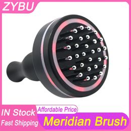 New Portable Microcurrent Electric Meridian Brush With Red Light Infrared Heating Vibration For Body Scraping Lymphatic Drainage Health Care Guasha EMS Massage