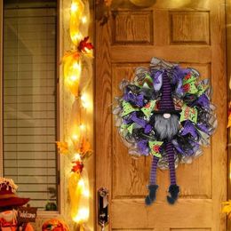 Decorative Flowers Creative Halloween Wreath Front Door Garland For Window Indoor Outdoor Decor