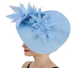 Kentucky Big Fascinators Hat Hairpin Lady For Wedding Hair Cocktail Church Hats Elegant Women Fedora Lady Fancy Flower Headwear9112298