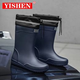 Boots YISHEN Rain Man Shoes High Top Climbing Fishing Rubber Winter Waterproof Mens Garden Unisex Botas De Iluvia 231212