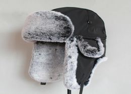 Winter bomber hat For Men faux fur russian hat ushanka Thick Warm cap with ear flaps T2001041317305