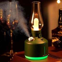 Essential Oils Diffusers Retro Lamp Essential Oil Aroma Diffuser Aromatherapy Multipurpose Machine Relieve Fatigue Air Cool Mist USB Wireless Humidifier 231213