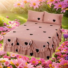 Bedding sets Princess 1-Piece RUFFLES Bedspread Dress Set - King/Queen Size Bed Sheets with Non-Slip Cover 1.5M/1.8M/2M - Soft Home Bedding 231212