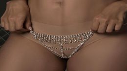 Sexy Body Chain Tassel Rhinestone Underwear Chain for Women Waist Harness Chain Crystal Panties Lingerie Jewelry Gift6552669