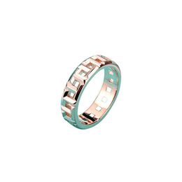 Designer Brand Seiko board s925 sterling silver TFF set diamond rose gold hollowed out ring couple pair index finger Personalised and high-end feeling With logo