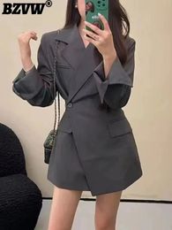 Womens Suits Blazers BZVW Unique Waistband Suit Jacket Spring Autumn Long Sleeve Aline Irregular Designer Blazer Coat Female 25X3218 231213