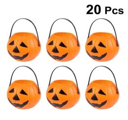 20 Pcs Plastic Pumpkin Bucket Stylish Performance Props Sweet Holder for Home Halloween Party Decorations Organiser Box Y2010062694899
