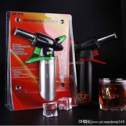 1pcs Big Metal Spray Gun Jet Flame Torchs Cigarette Cigar Torch Windproof Refillable Welding Butane Torch Heavy Duty Butane Gas To261U