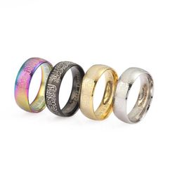 Cluster Rings Relodi Fivecolor Optional Stainless Steel 6mm Titanium Laser Engraved Muslim Men039s Ring SP28079152816