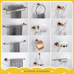 Bath Accessory Set High Quality Towel Rack Single And Double Rod Ring Paper Holder Robe Hook Soap Dispenser Toilet Brush Bathroom Accessories Sets 231212