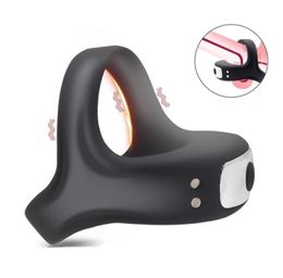 Male Silicone Penis Ring 3 in 1 Ultra Soft Cock 10 Vibration for Erection Enhancing Time Delay Ejaculation Sex Toys Men 2206179028157