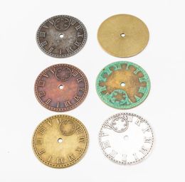 10pcs 4343MM Antique silver color round gear clock charms bronze gold vintage pendant for necklace bracelet earring diy jewelry m1728237