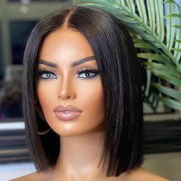 Synthetic Wigs 13x5x2 Straight BOB Wigs for Women Pre Plucked T Part Lace Wigs Brazilian Lace Wig Human Hair Wig Perruque Cheveux Humains 231211