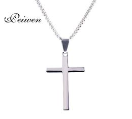 Pendant Necklaces Jesus Necklace For Men Women Stainless Steel Box Chains Crucifix Silver Color Lucky Prayer Jewelry Gift7583832