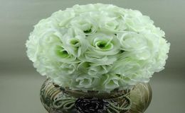 10quot25cm Artificial Flowers Ball Silk Rose Wedding Kissing Balls Pomander Party Centerpieces Decoration Delivery8063117