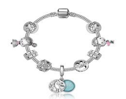 2020 new style bracelet women men alloy zircon beads Cartoon character pendants fashion charm bracelets couple festival gift pouch2088215