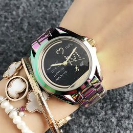 Fashion M crystal design Brand Watches women's Girl Metal steel band Quartz Wrist Watch M77245L