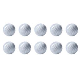 Golf Balls 10 Pcs Golf Practise Ball Indoor Balls Training Accessory Supplies Synthetic Rubber Double Layer Man White 231213