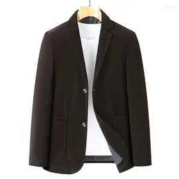 Men's Suits 2024 BIG Size Suit Loose Autumn Winter Jacket Retro Dark Brown Two Button Blazer For Men XL 7XL 8XL