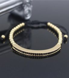 Fashion Gold Colour Female Adjustable Bracelets Bangles Anil Arjandas Micro Pave CZ Charm Braiding Macrame Bracelet Jewelry3620880