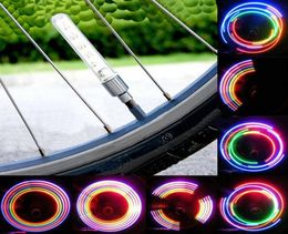 2pcs 5 LED Bike Bicycle Wheel Tyre Valve Cap Spoke Neon Light Lamp Accessories Whole Drop 1894220