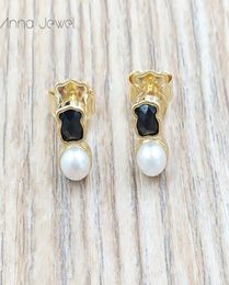 Bear jewelry 925 sterling silver boho anime Pearl Gold earrings for women dangle Charms studs sets wedding party birthday gift Ear2049577