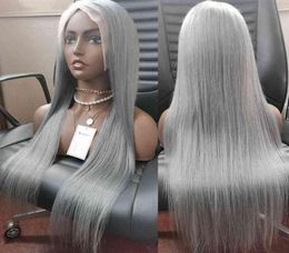 Virgin brazilian Coloured transparent hd front grey deep wave Grey human hair frontal lace wigs for black women17228388358482