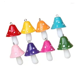 Pendant Necklaces 10pcs 36x24mm Resin Big Mushroom For Jewelry Making DIY Necklace Key Chain Bracelet Pendants Accessories