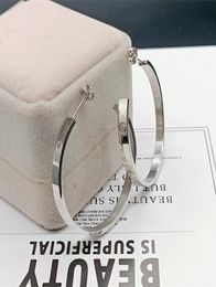 Gold silver hoop Charm earrings women European and American style designer letter C luxury screw pattern classic wedding anniversa5109438