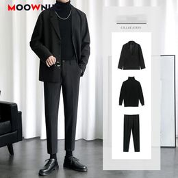 Ethnic Clothing Fashion Suits Two Piece Set Spring Casual Blazers for Men Coats Jacket Wedding Autumn Brand Bridegroom's Costume Prom Party 231212