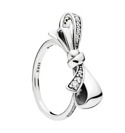 925 Sterling Silver Gorgeous bows RING Set Original Box for Luxury Fashion CZ Diamond Wedding Gift Ring5617310