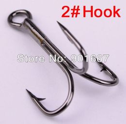 2014 New 2 fly fishing hooks High Carbon Steel Treble Hooks Fishing Tackle Black Colour fishing rod 500pcLot 9499441