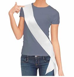 Whole White black Blank Satin Sash Make Your Own Sash for birthday Bride to Be Bachelorette hen Party Wedding baby shower Deco5651959