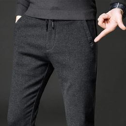 Men's Suits 2024 High-end Casual Pants Autumn And Winter Korean Version Of Slim Straight Leg Trend With Business