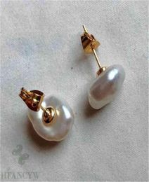 Fashion white Colour Baroque Pearl 18K Gold Earrings Cultivation Jewellery Aurora Bead Personality Mesmerising Diy 2106163177528