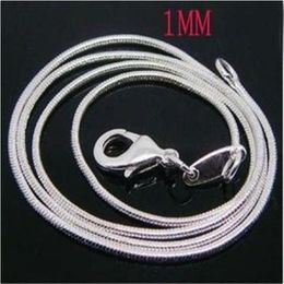 Promotion 925 silver chain necklace 1 2mm 16in 18in 20in 22in 24in mixed smooth snake chain necklace Unisex Necklaces Jewelry1949