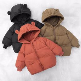 Down Coat 2-6Y Kids Girls Boys Autumn Winter Jackets Children Cotton Padded Baby Jacket Plus Velvet Warm Boy Top Clothes