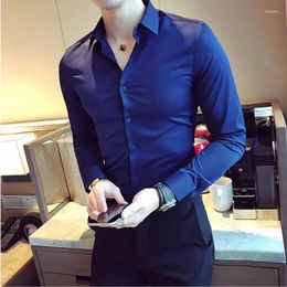 Men's Casual Shirts 2023 British Style Business Leisure Long Sleeve Shirts/Male Slim Fit High Quality Dress Plus Size S-3XL